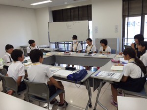 平成27年度下関市小学生海外派遣研修事前研修会が始まりました　2015年07月26日の画像1
