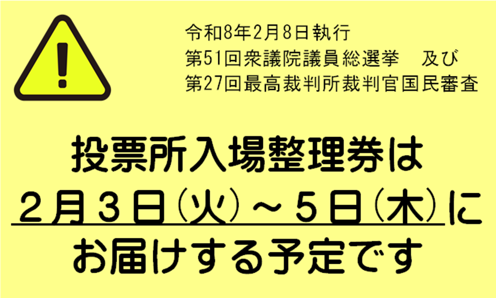 衆議院選挙の投票所入場整理券（トップスライド７）