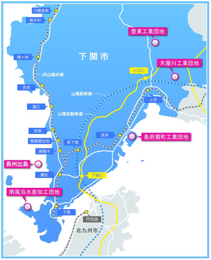下関市地図の画像