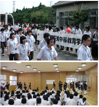 中国　済南外国語学校の生徒が下関中等教育学校で交流　07月24日の画像