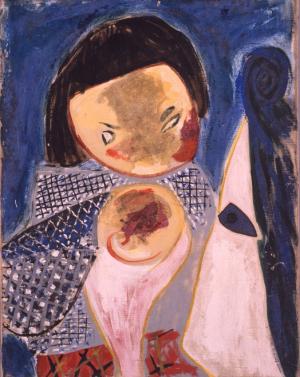 ​長谷川三郎《母と子》1950年