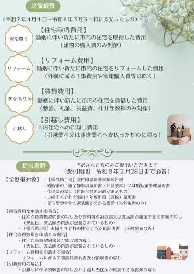 結婚新生活支援補助金チラシ裏