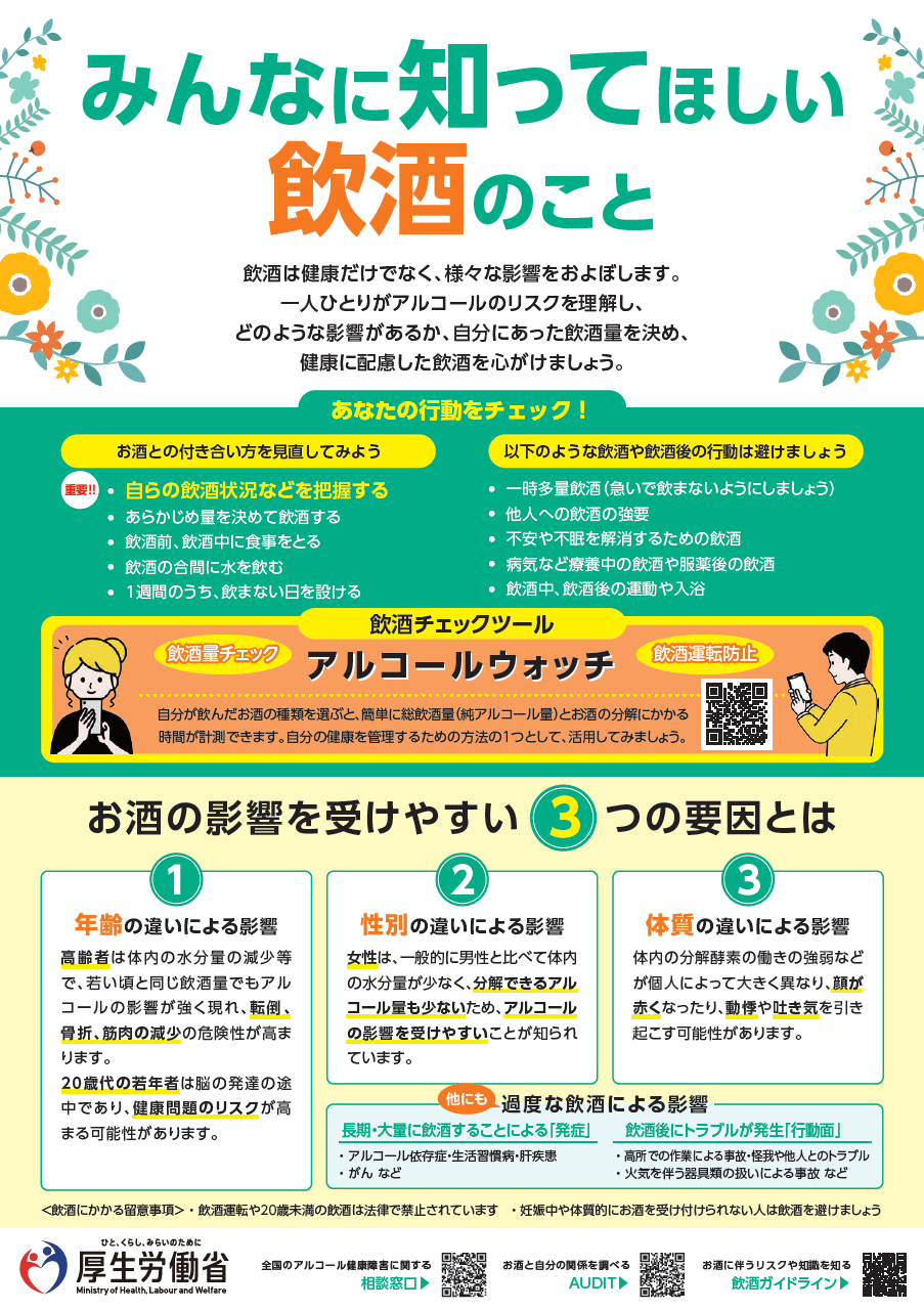 みんなに知ってほしい飲酒のこｋと