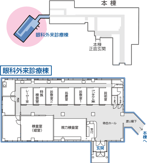 眼科外来診療棟平面図の画像