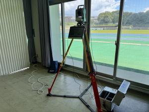 セービング陸上競技場　光波距離測定装置