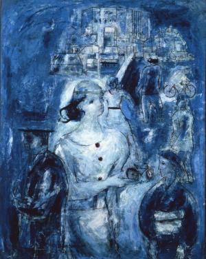 松本竣介《街にて》1940年