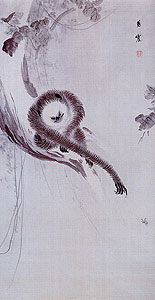 狩野芳崖『枯木猿猴図』の画像