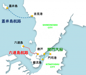 下関港連絡船航路図