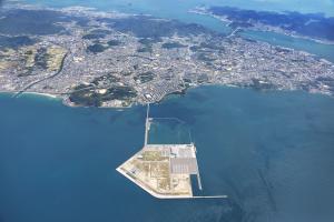 下関港長州出島の航空写真