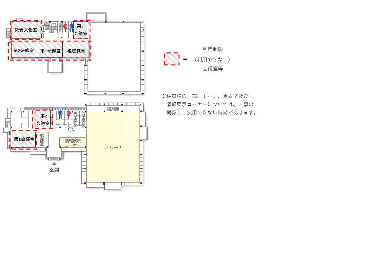利用制限する会議室等