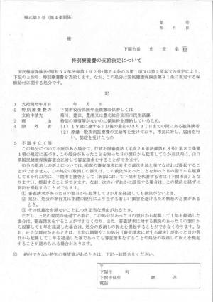 (6)特別療養費の支給決定について