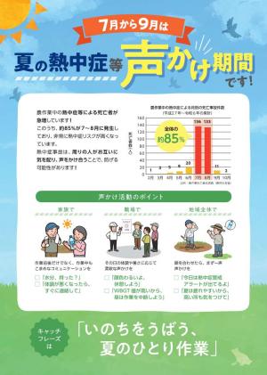 夏の熱中症等対策声かけ期間チラシ