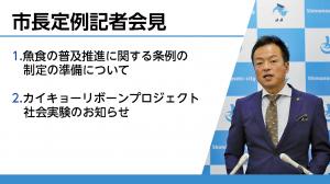 定例記者会見の様子